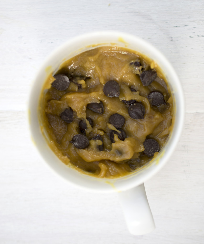 Peanut Butter and Chocolate Chip Mug Cookie