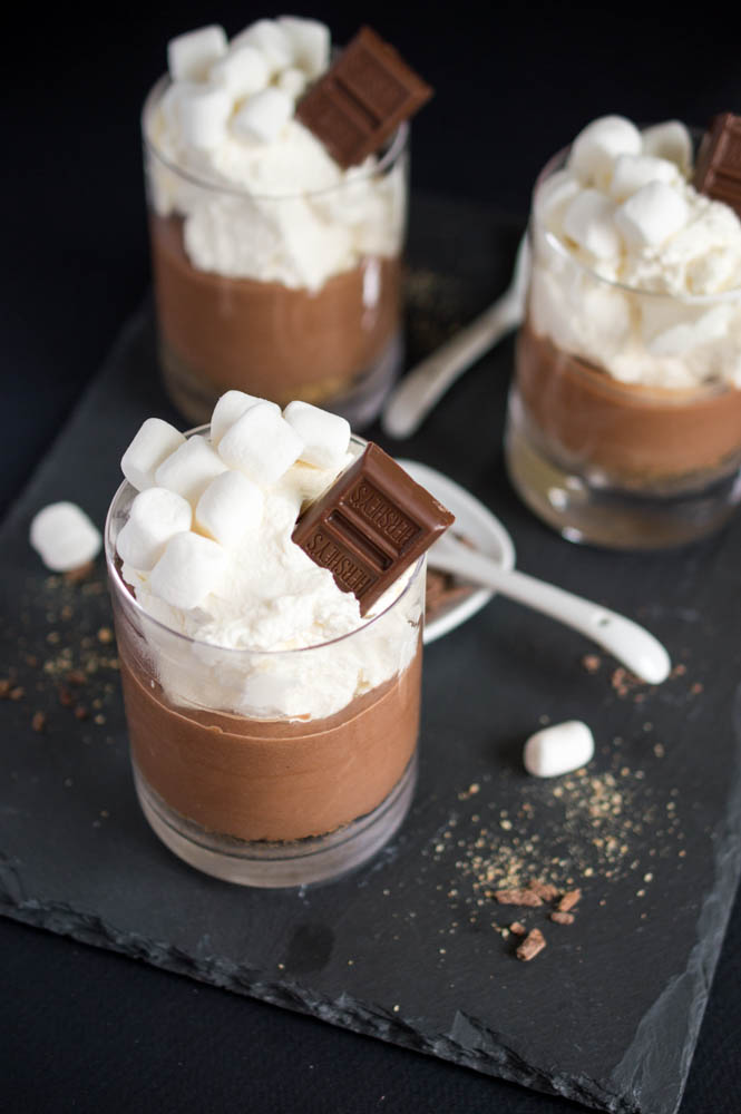 S'mores Mousse with Marshmallow Whipped Cream - Chef Savvy