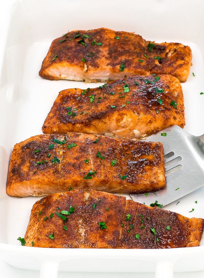 5 Ingredient Brown Sugar Chipotle Salmon recipe | chefsavvy.com