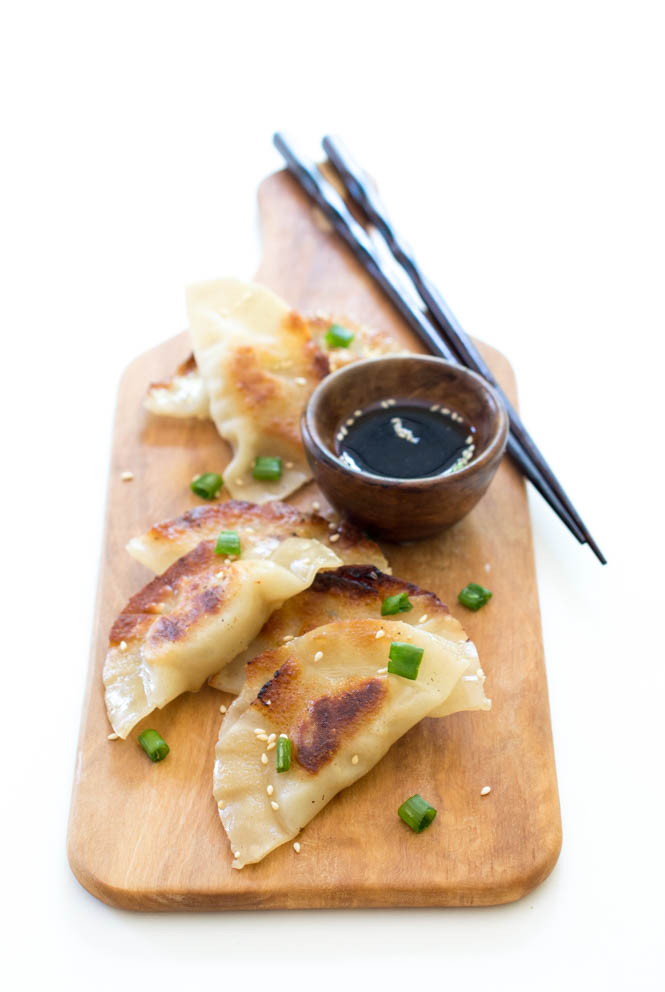 asian chicken dumplings (two ways)