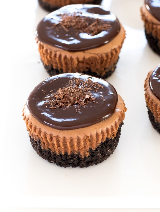 Triple Chocolate Mini Cheesecakes