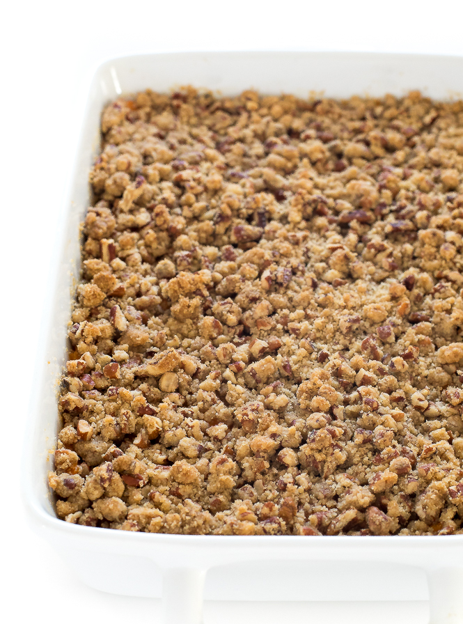 Sweet Potato Casserole | chefsavvy.com Sweet potato topped with crunchy nut topping.