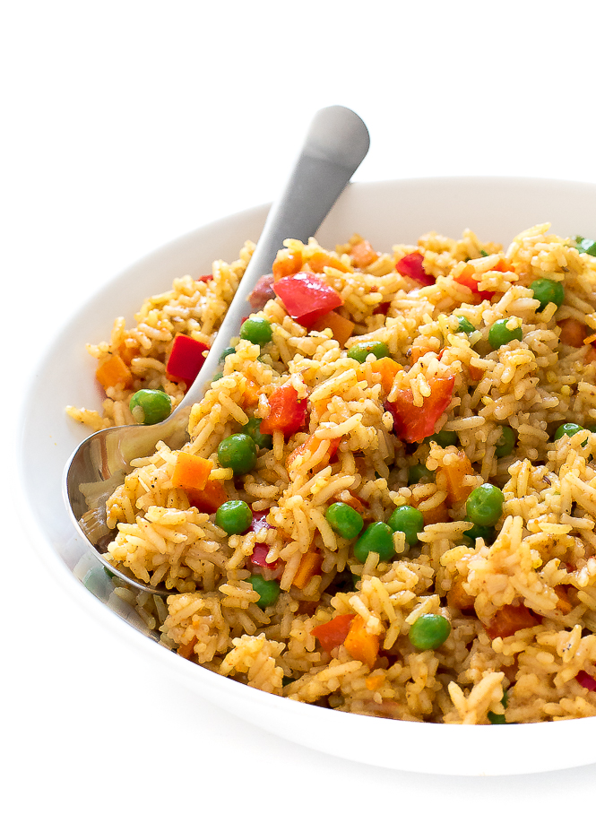 biryani rice in white bowl