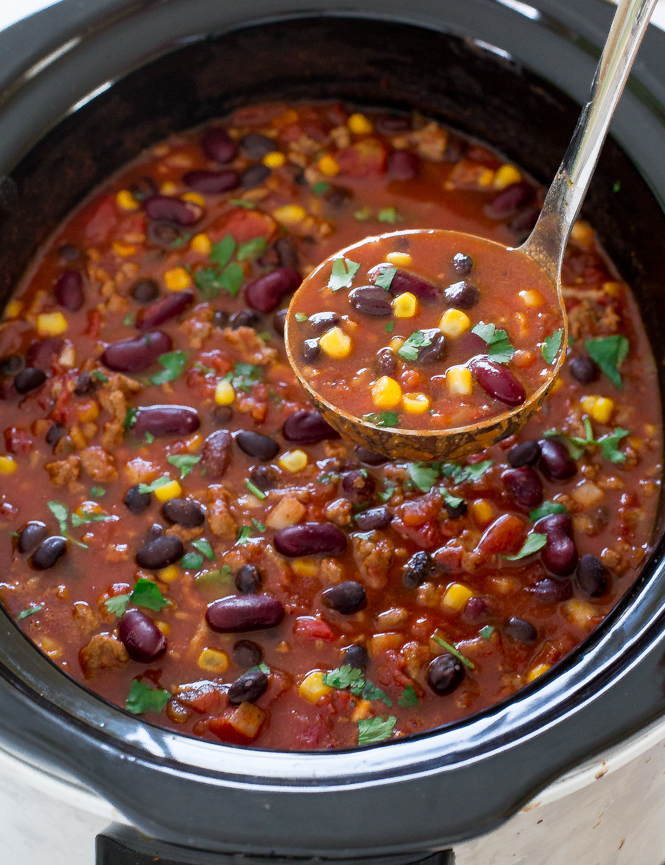 Slow Cooker Turkey Chili (The BEST