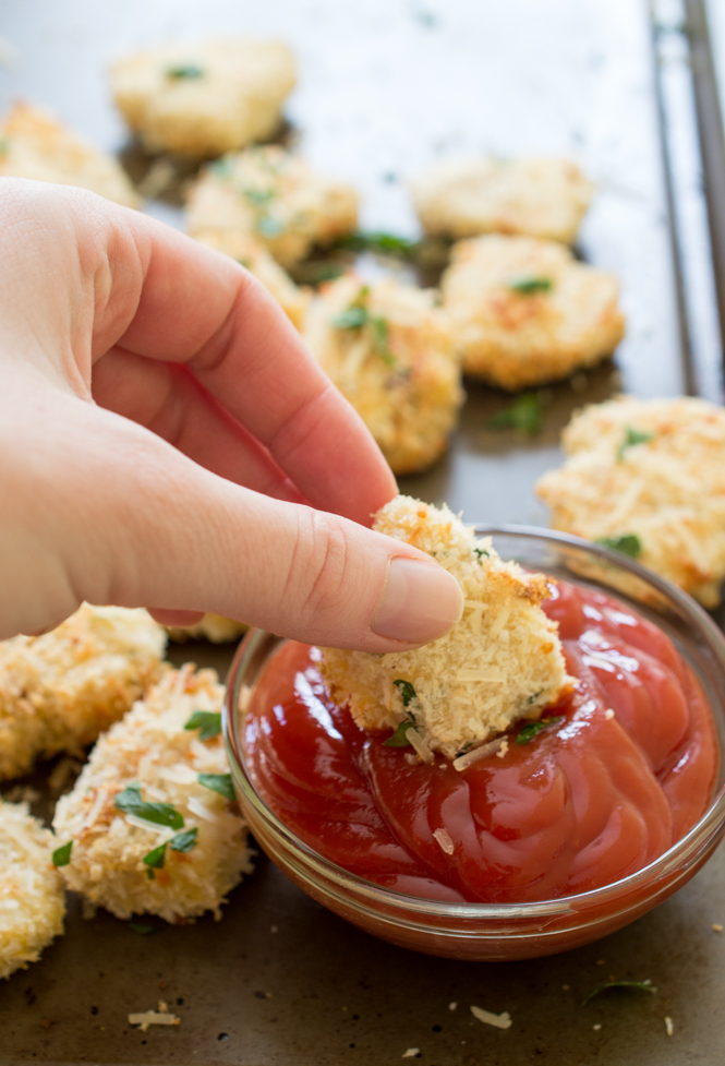 Baked Parmesan Garlic Chicken Nuggets - Chef Savvy