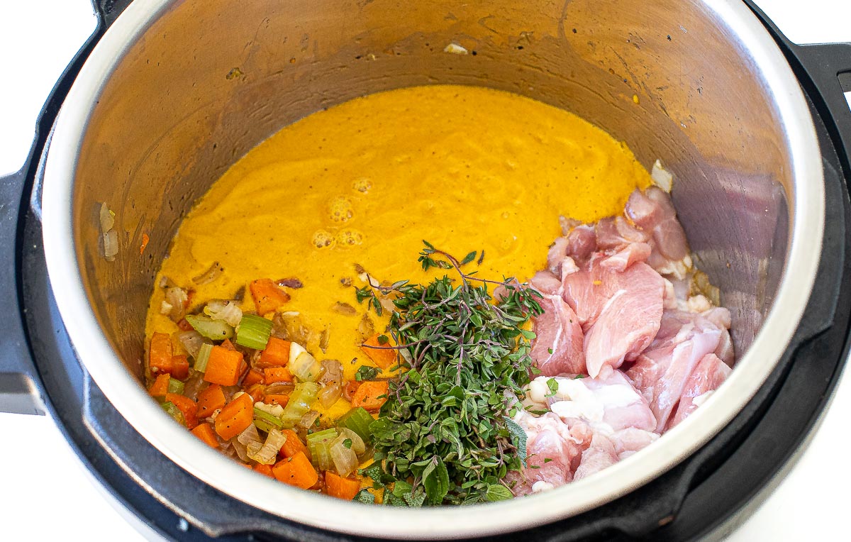 adding pureed blended vegetables to instant pot