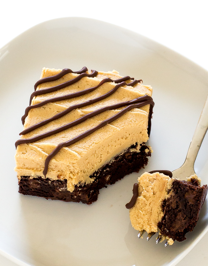 Amazing Chocolate Brownies With Peanut Butter Frosting 