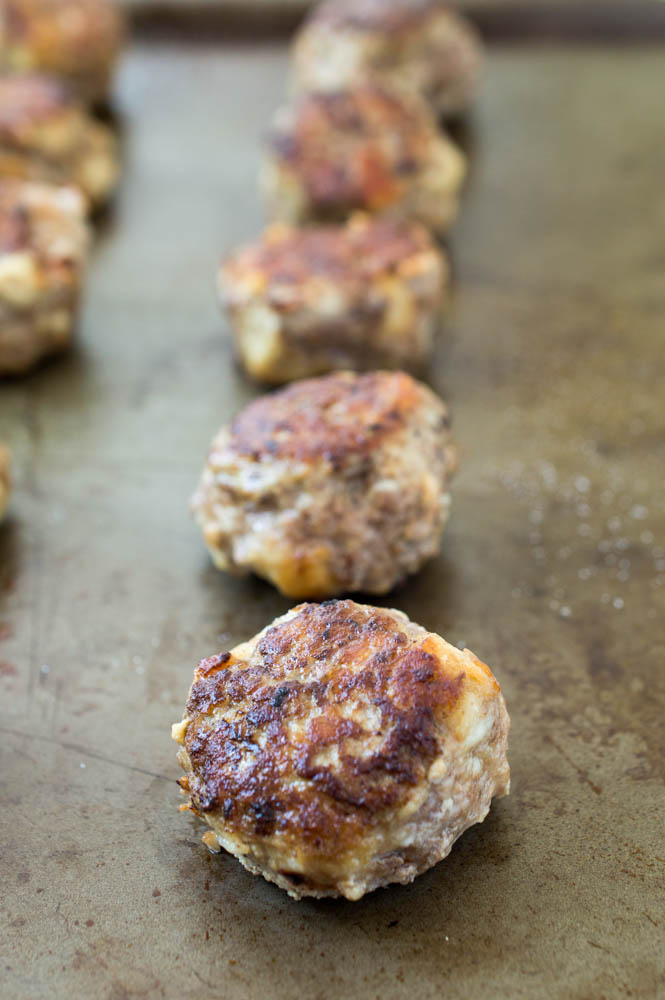 Meatballs broiled on a baking sheet | chefsavvy.com Meatballs broiled on a baking sheet | chefsavvy.com