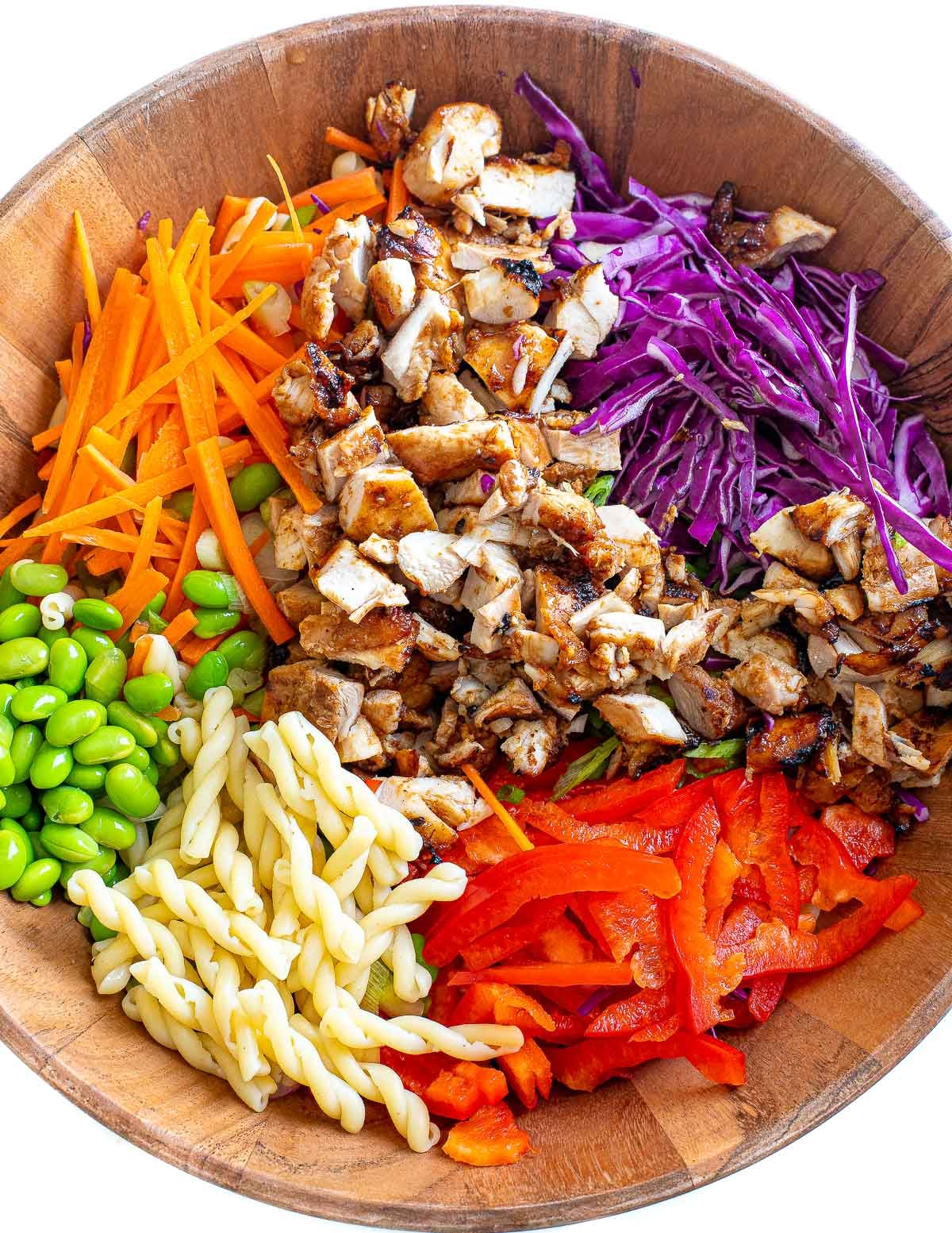 asian chicken ingredients in large bowl