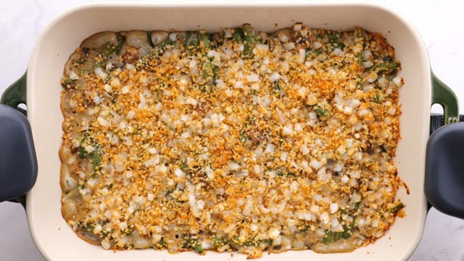 casserole out of the oven