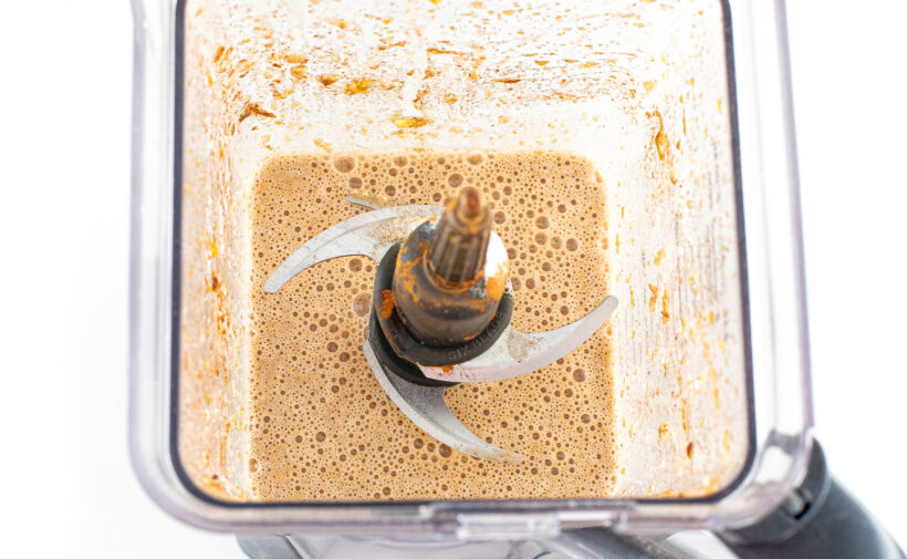 Batter in a blender. 