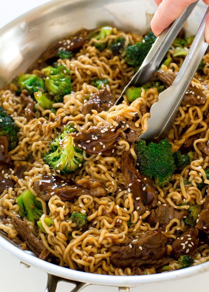 One Pan Beef Ramen Stir Fry · Easy Family Recipes