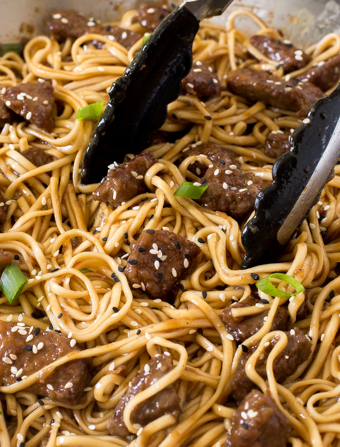 Beef Udon Noodles (Ginger Beef Noodles) - Sweet Caramel Sunday