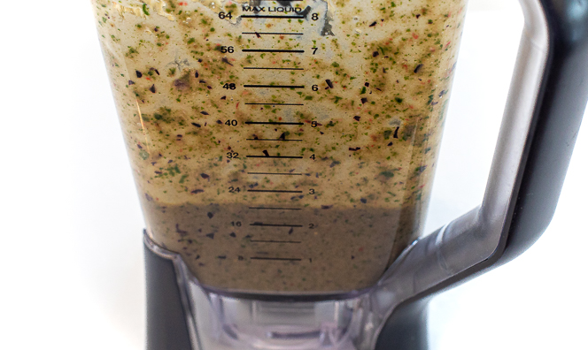 smoothie blended up in blender