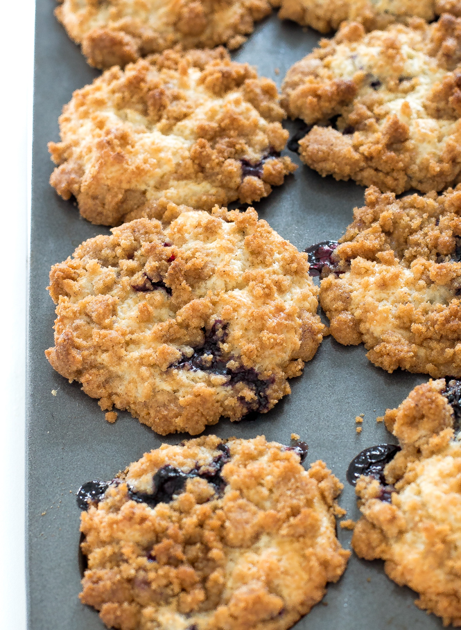 blueberry muffins in muffin tin