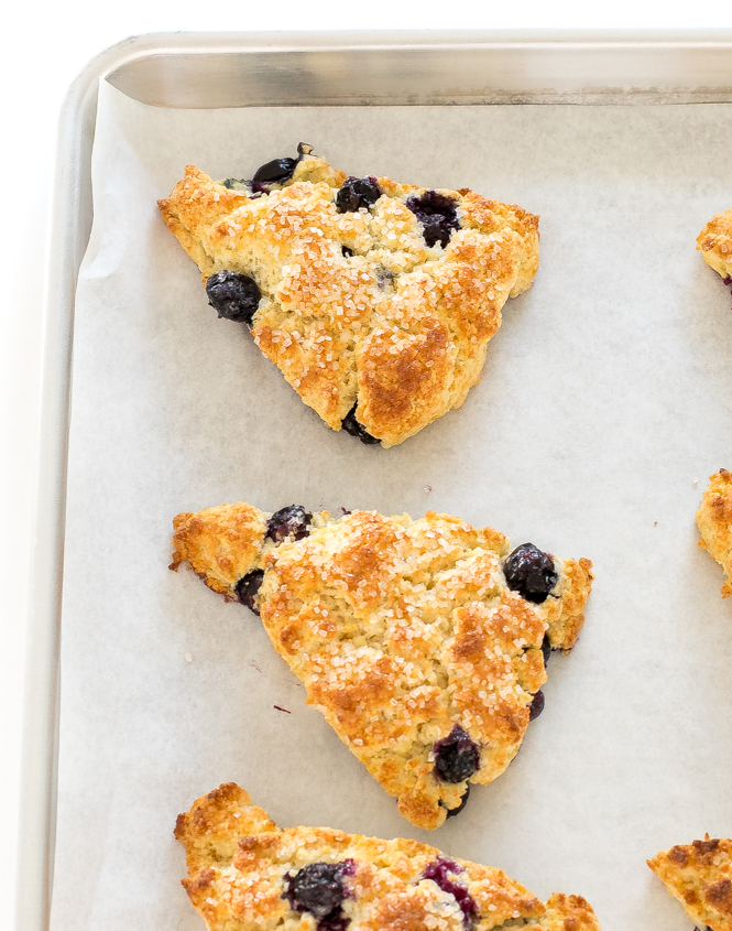 scones on baking sheet lined with parchment paper