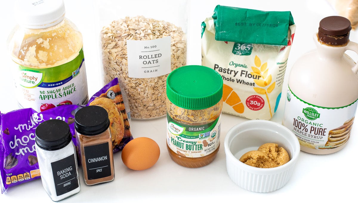 ingredients for breakfast cookies on white counter top 