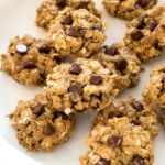 several breakfast cookies with chocolate chips on a white plate | chefsavvy.com