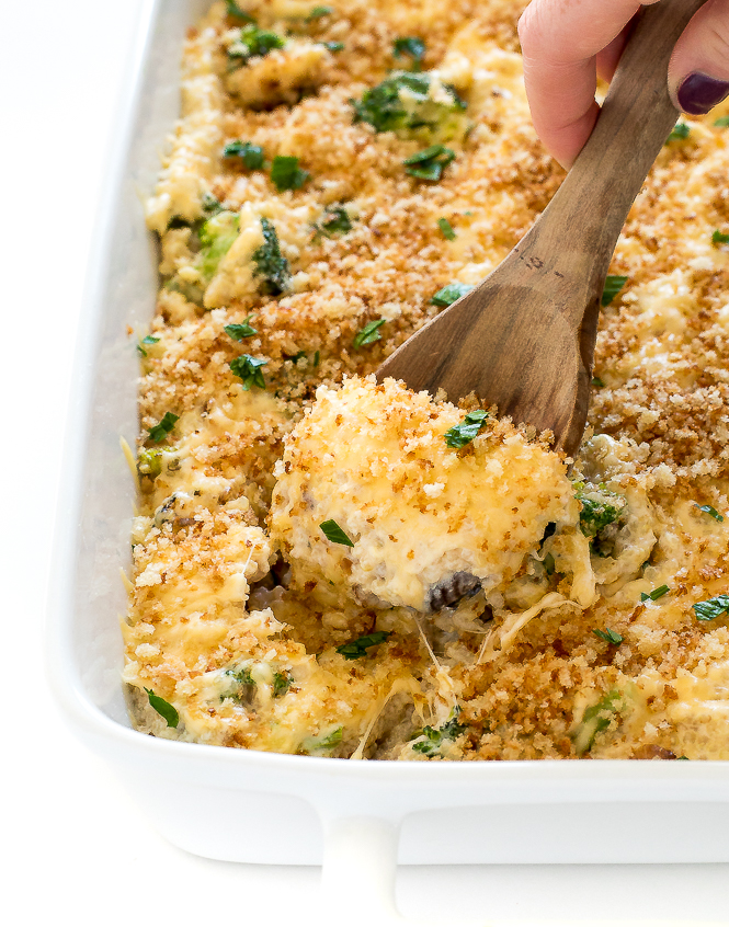 Healthy Cheesy Broccoli Quinoa Bake | chefsavvy.com