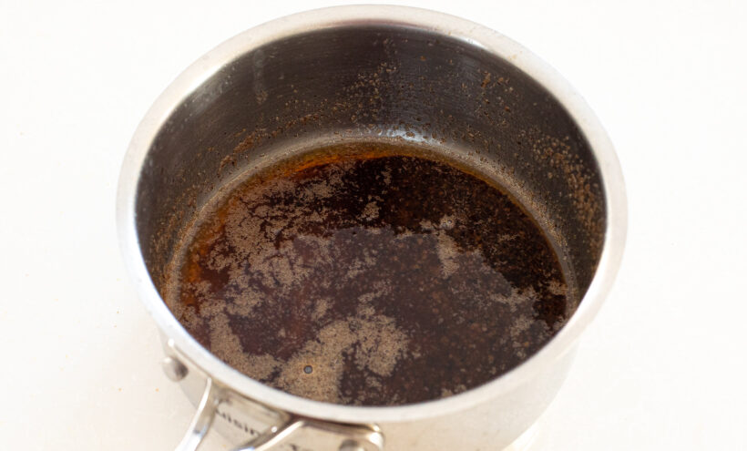 Brown butter in a saucepan.
