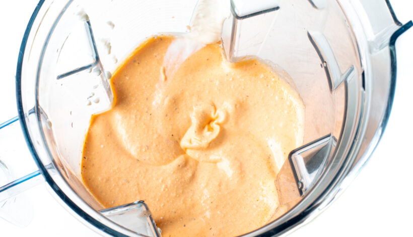 Base ingredients blended in a blender.