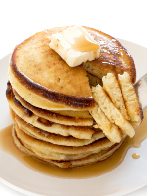 buttermilk pancakes on plate