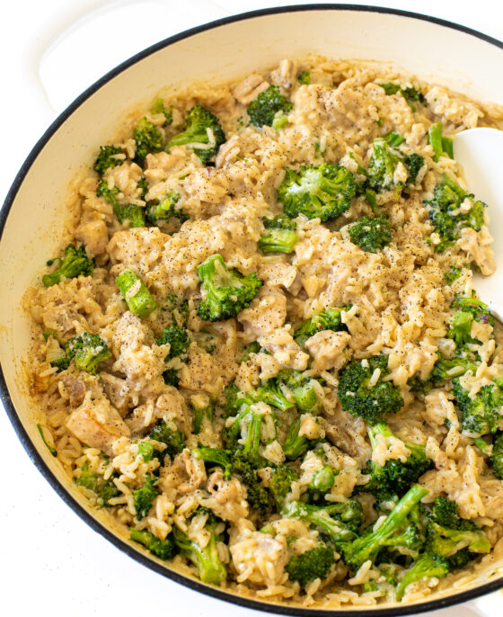 Cheesy Chicken Broccoli Rice Skillet