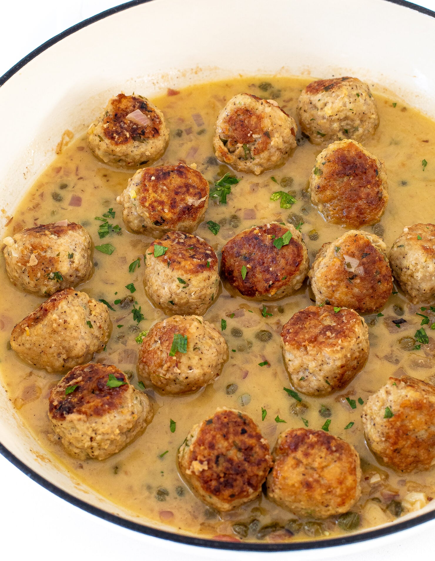 Chicken Piccata Meatballs - Chef Savvy