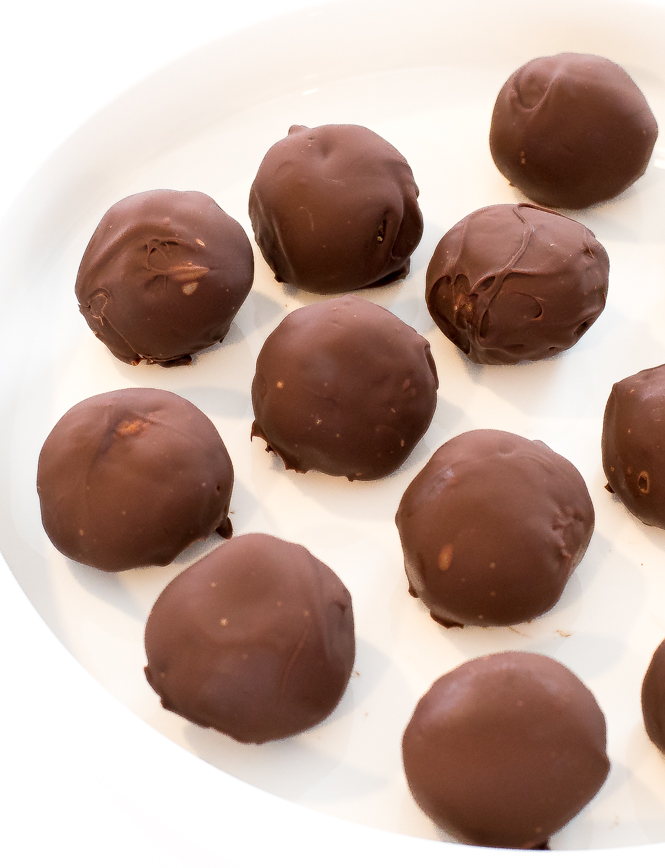 Chocolate dipped peanut butter pretzel truffles