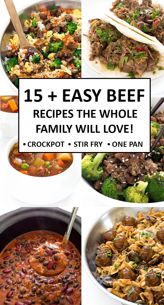 collage of easy beef recipes