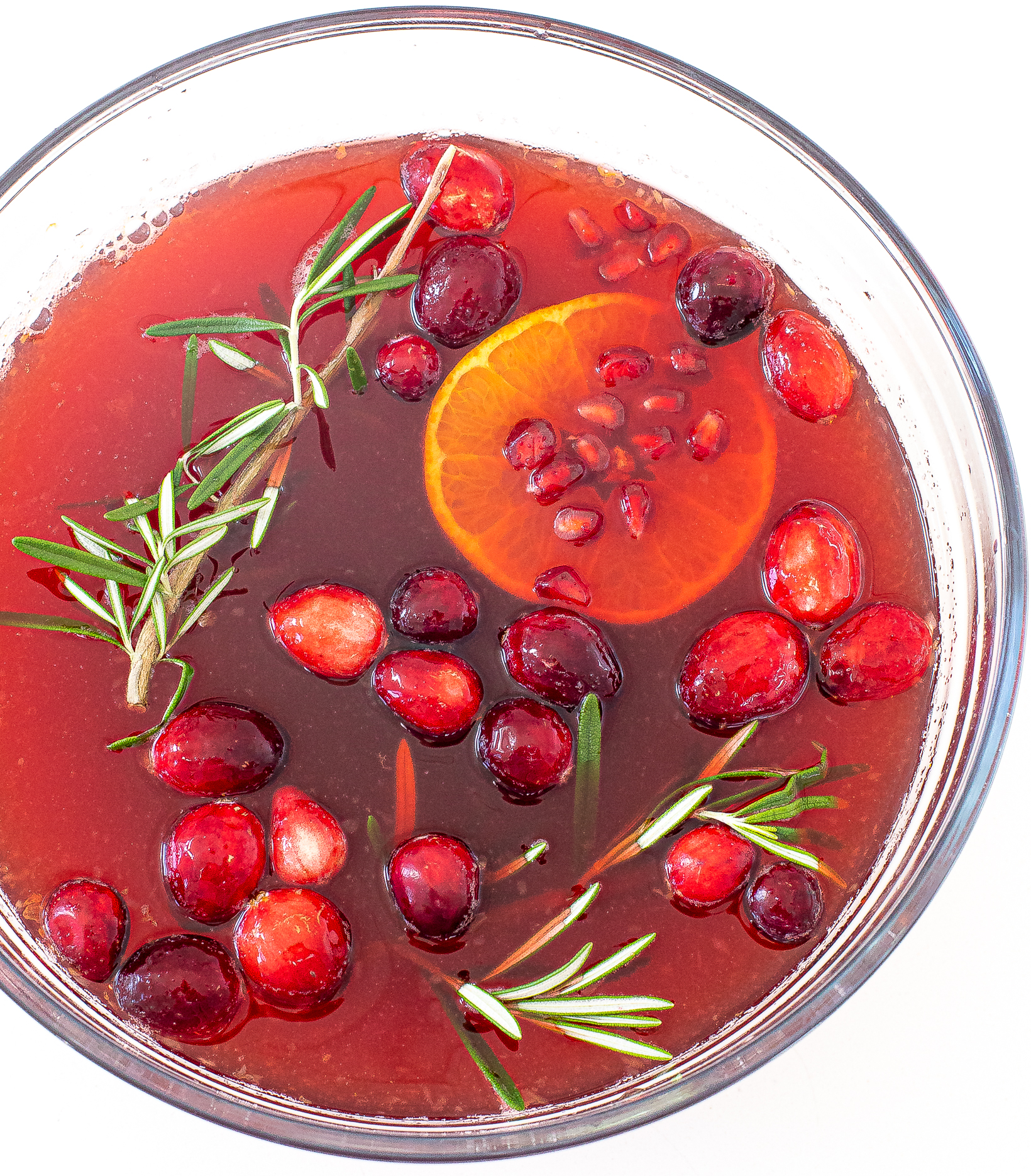 Pomegranate Cranberry Champagne Punch