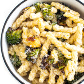 Boursin broccoli pasta served in a bowl.