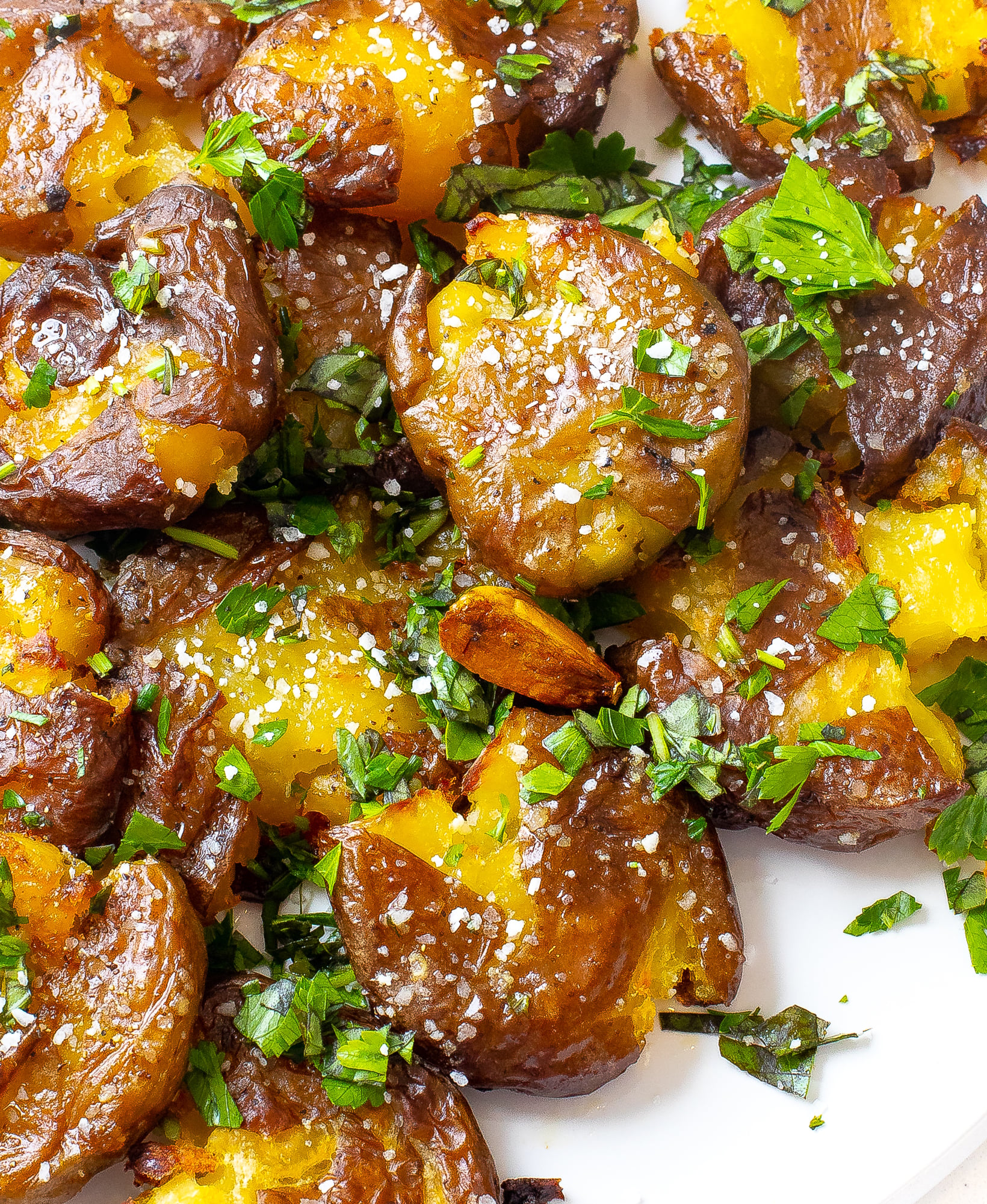 Crispy Herb Smashed Potatoes - Chef Savvy