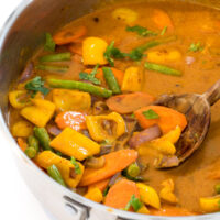 cropped image of vegetable curry