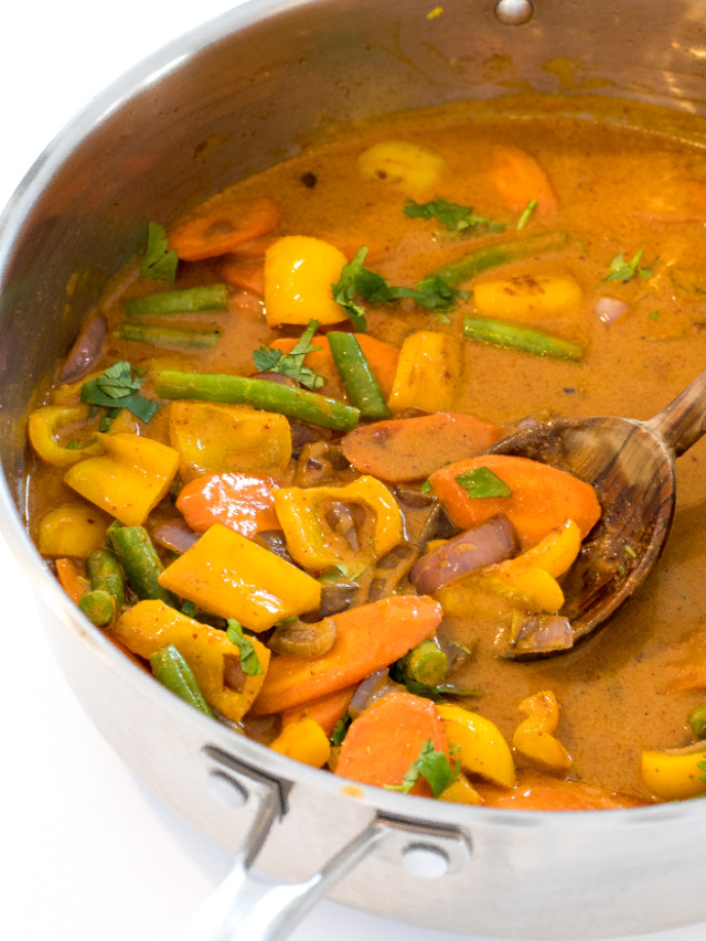 cropped image of vegetable curry