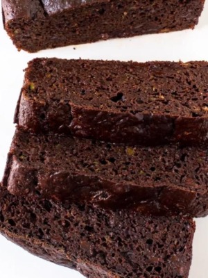 double chocolate zucchini bread slices