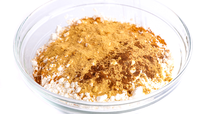 dry ingredients in large clear bowl