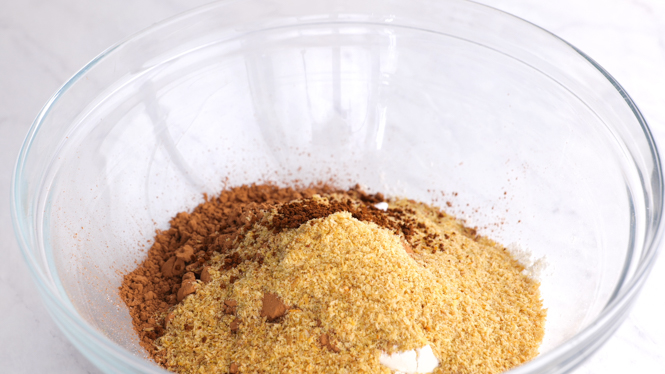 dry ingredients in large clear bowl