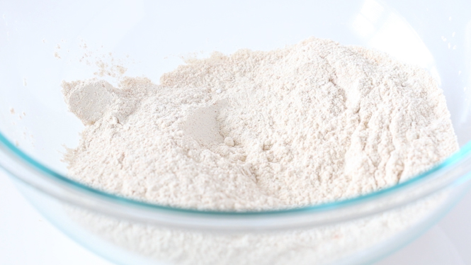 dry ingredients in large clear bowl