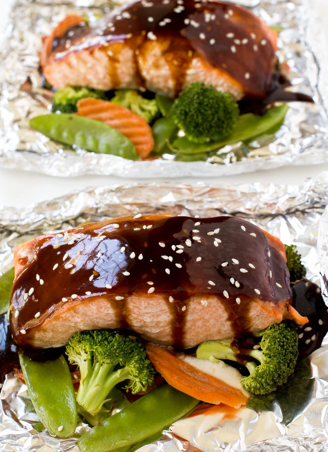 Salmon and Veggies in Foil | chefsavvy.com Salmon and Veggies in Foil