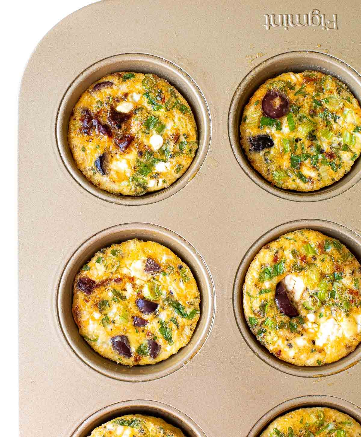 baked mediterranean egg cups in muffin tin