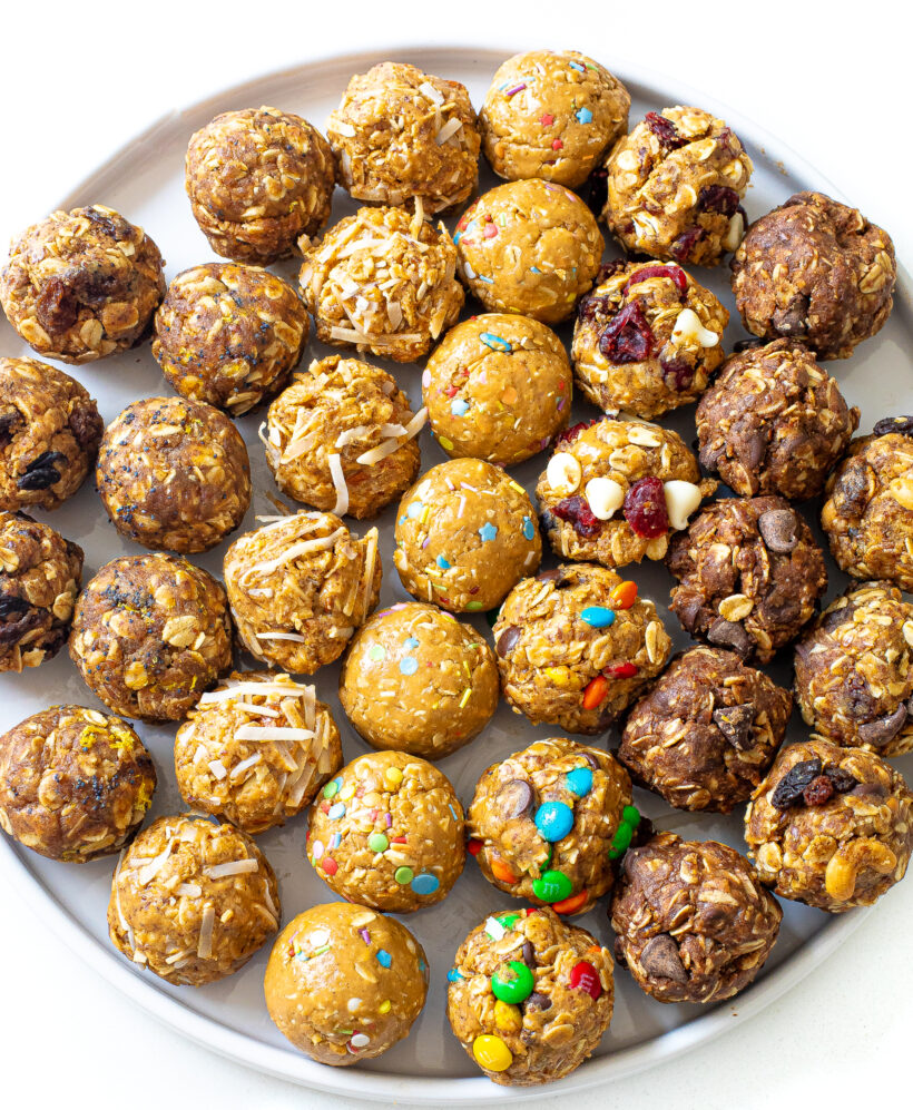 overhead shot of energy bites