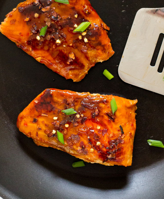 Salmon with Firecracker Sauce | chefsavvy.com