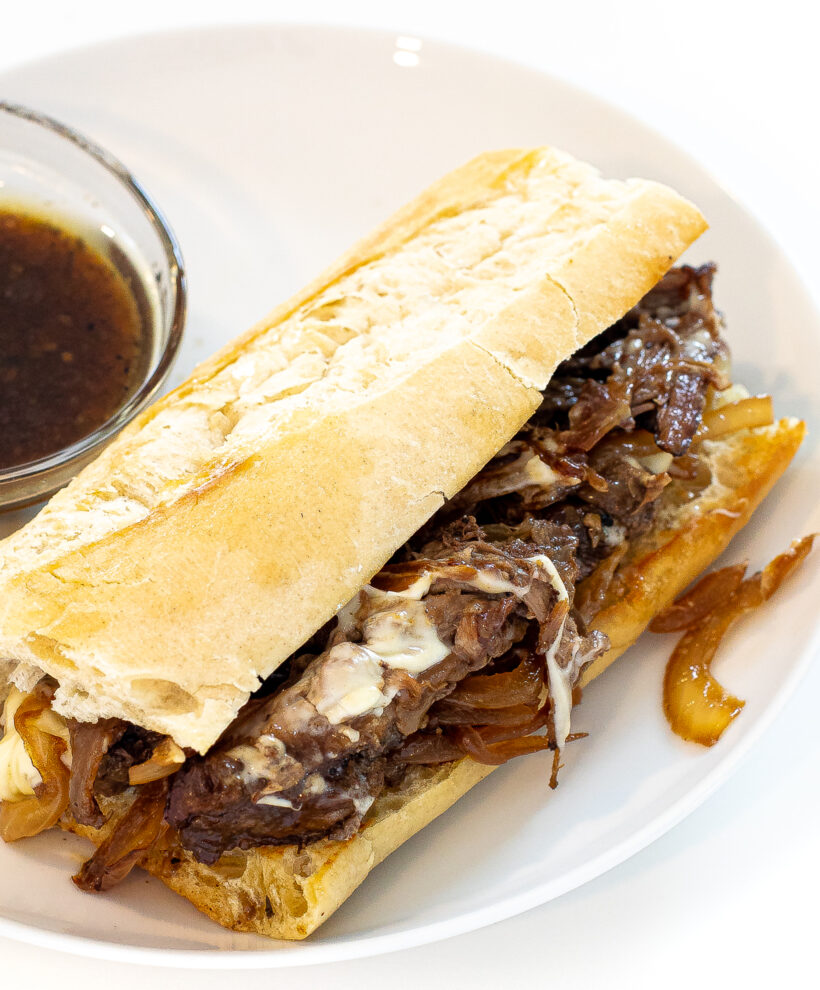 slow cooker French dip sandwich