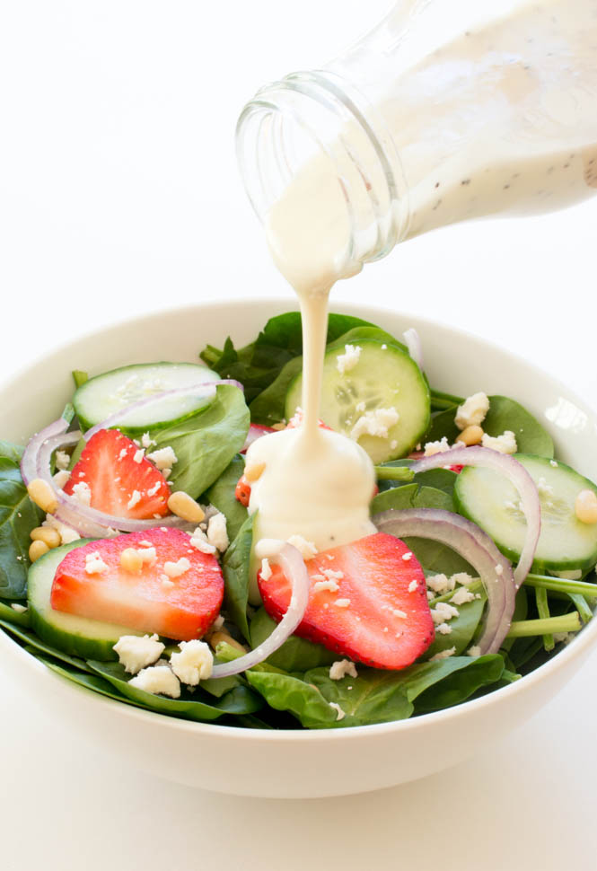 Strawberry Spinach Salad with Creamy Poppyseed Dressing