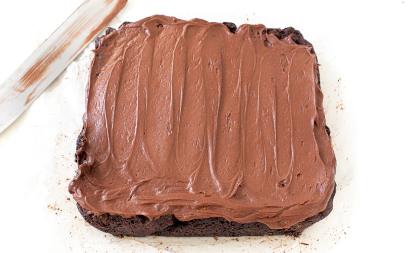 frosted brownies with chocolate frosting