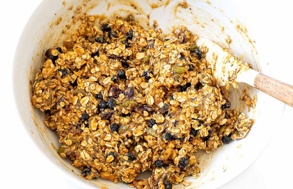 folding ingredients for granola cookies