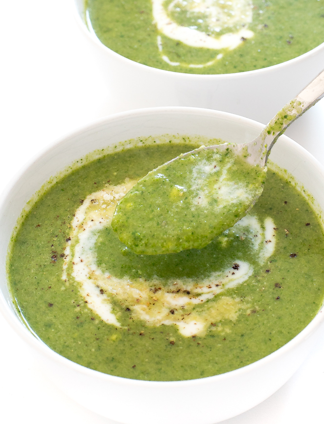 How To Make Creamy Broccoli Spinach Soup | chefasvvy.com