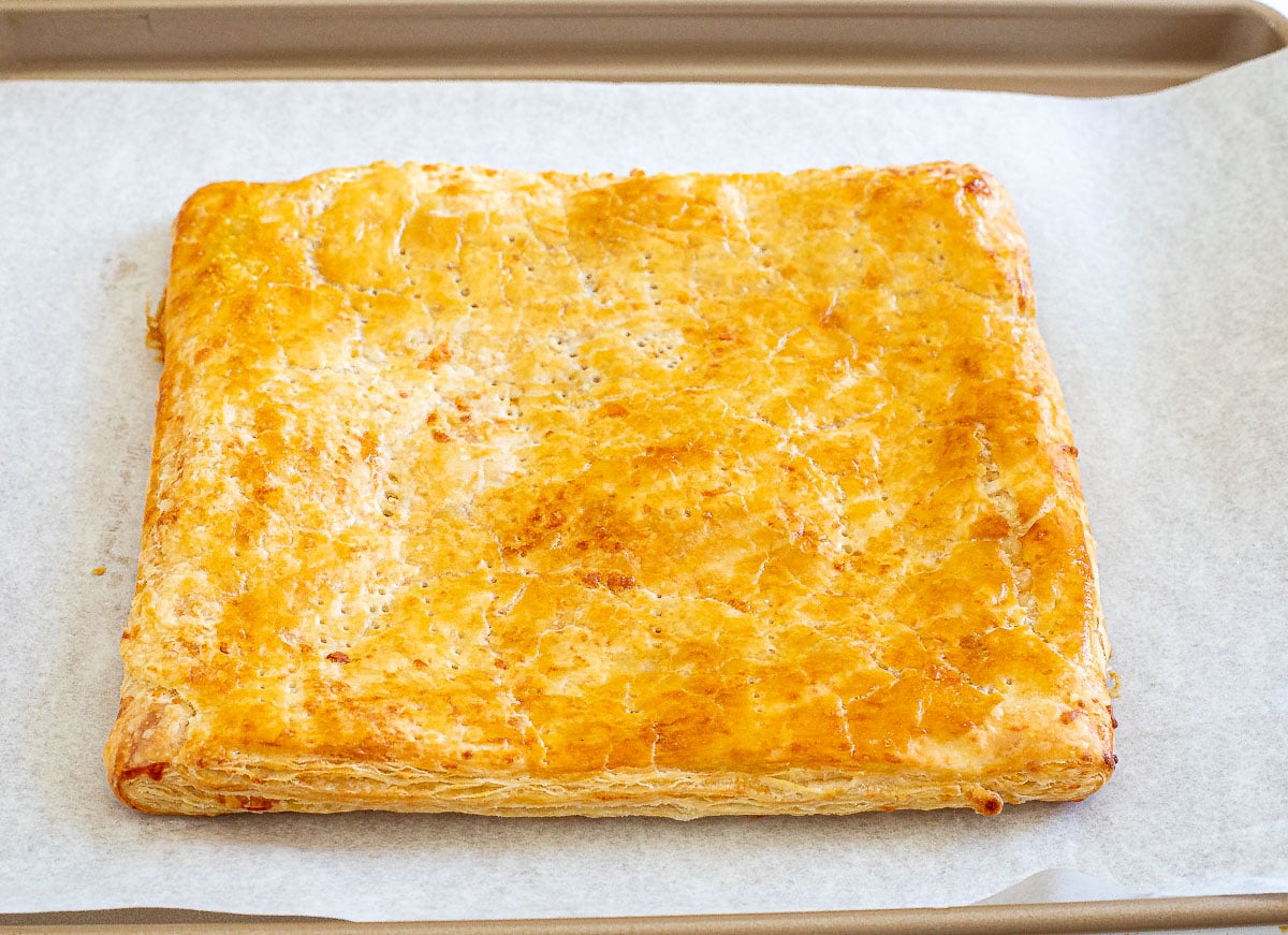 cooked homemade puff pastry