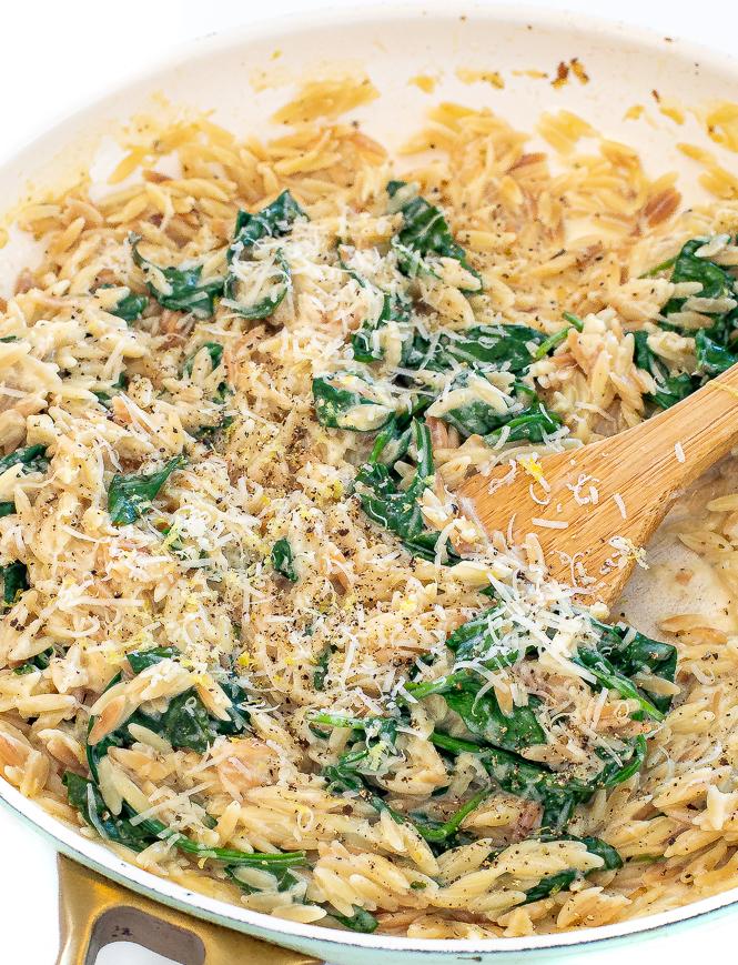 Lemon Orzo with Spinach - Fresh Apron
